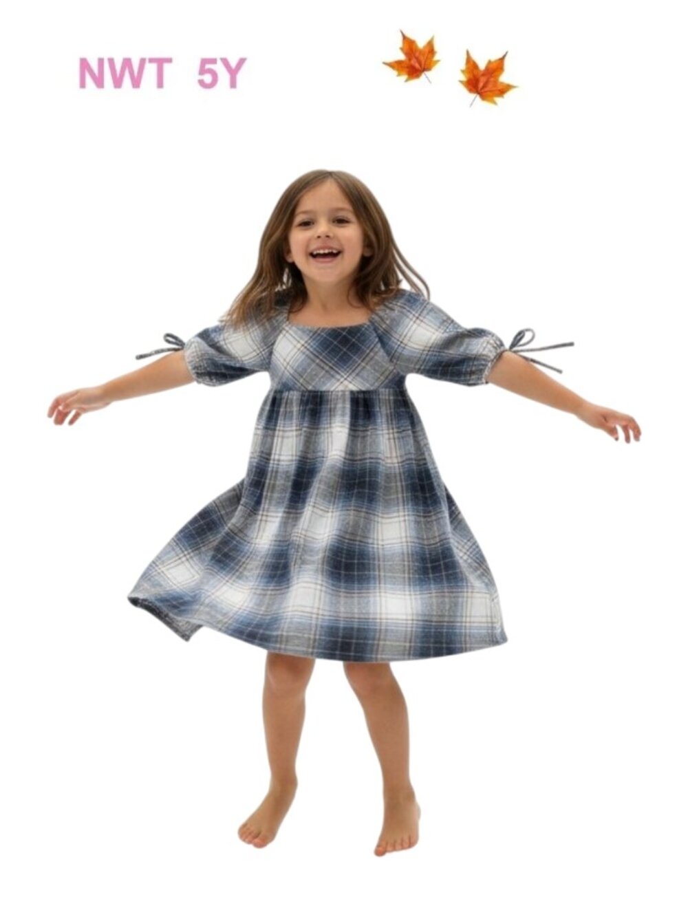 Vignette Blue Plaid Cotton Dress - Size 5Y
